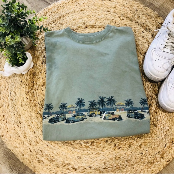 Newport Blue Oversized Greenish Cropped Tee - Picture 2 of 15